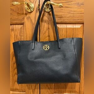 Tory Burch Black Leather Tote Bag